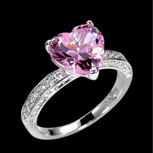 Elegant Pink Heart Ring